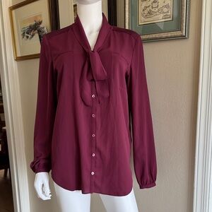 Armani Jeans Women's Burgundy Blouse Size 10